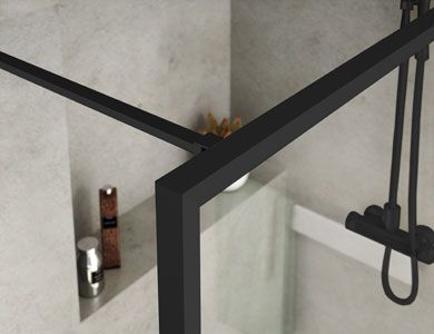 Azulejera Cerámica Cordobesa S.L. mamparas de ducha de hoja fija a medida nordic accesorios barra estabilizadora negro 