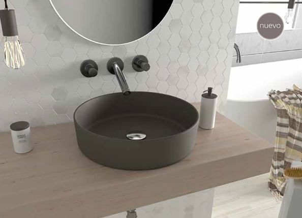 Azulejera Cerámica Cordobesa S.L. lavabo de porcelana extra fino mate Osiris chocolate