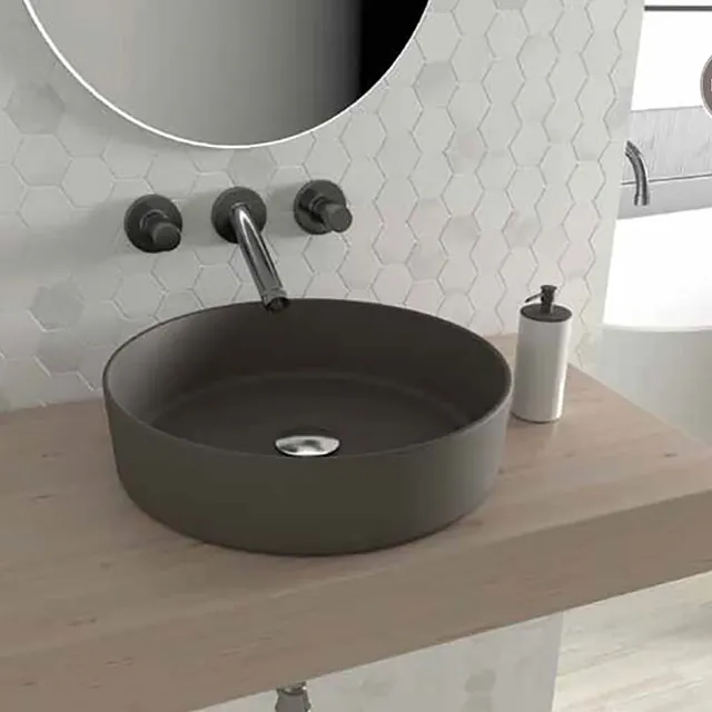 Azulejera Cerámica Cordobesa S.L. lavabo de porcelana extra fino mate Osiris chocolate