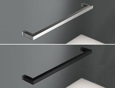 Azulejera Cerámica Cordobesa S.L. mamparas de ducha de hoja fija a medida nordic accesorios opcionales toallero Viena cromo brillo y negro