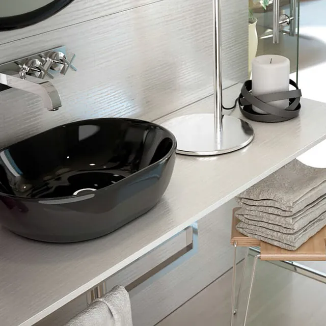 Azulejera Cerámica Cordobesa S.L. lavabo de porcelana Mónaco negro