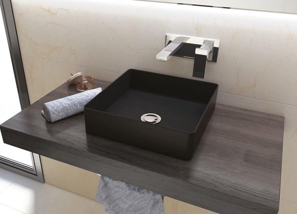Azulejera Cerámica Cordobesa S.L. lavabo de porcelana extra fino mate satet negro mate 