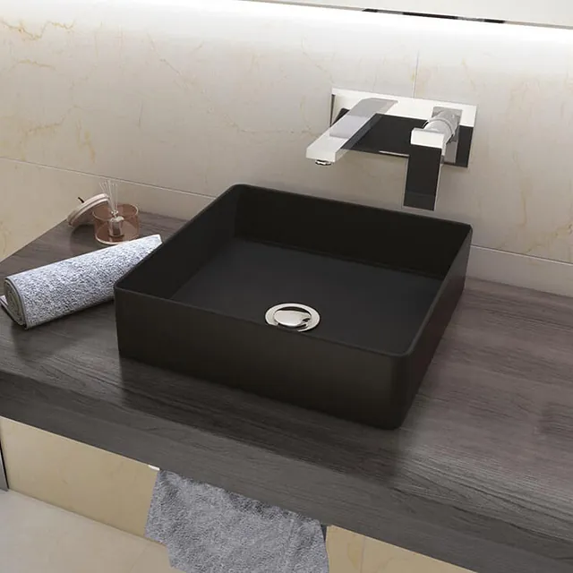 Azulejera Cerámica Cordobesa S.L. lavabo de porcelana extra fino mate satet negro mate 