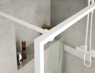 Azulejera Cerámica Cordobesa S.L. mamparas de ducha de hoja fija a medida nordic accesorios barra estabilizadora blanco mate