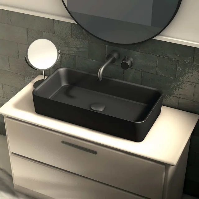 Azulejera Cerámica Cordobesa S.L. lavabo de porcelana extra fino mate fogo negro mate