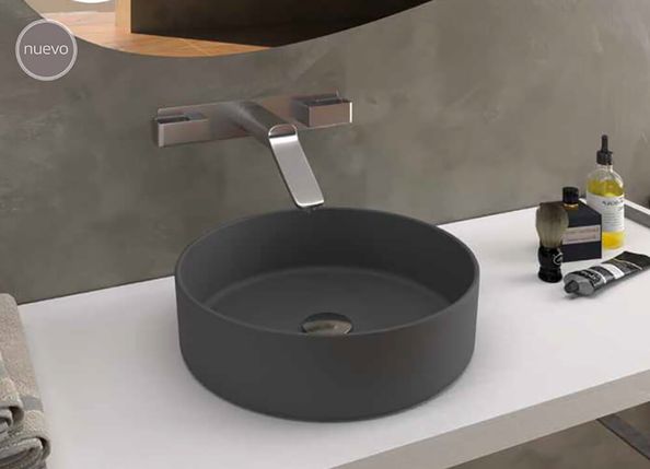 Azulejera Cerámica Cordobesa S.L. lavabo de porcelana extra fino mate osiris gris oscuro