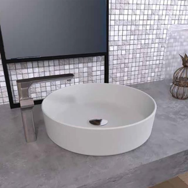 Azulejera Cerámica Cordobesa S.L. lavabo de porcelana extra fino mate osiris gris claro