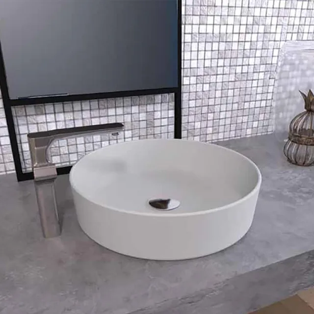 Azulejera Cerámica Cordobesa S.L. lavabo de porcelana extra fino mate osiris gris claro