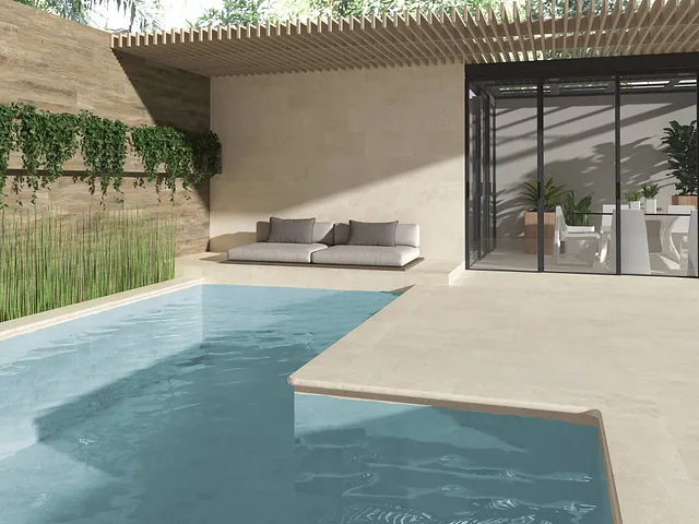 Azulejera Cerámica Cordobesa S.L. porcelánicos para piscinas modernas borde redondo
